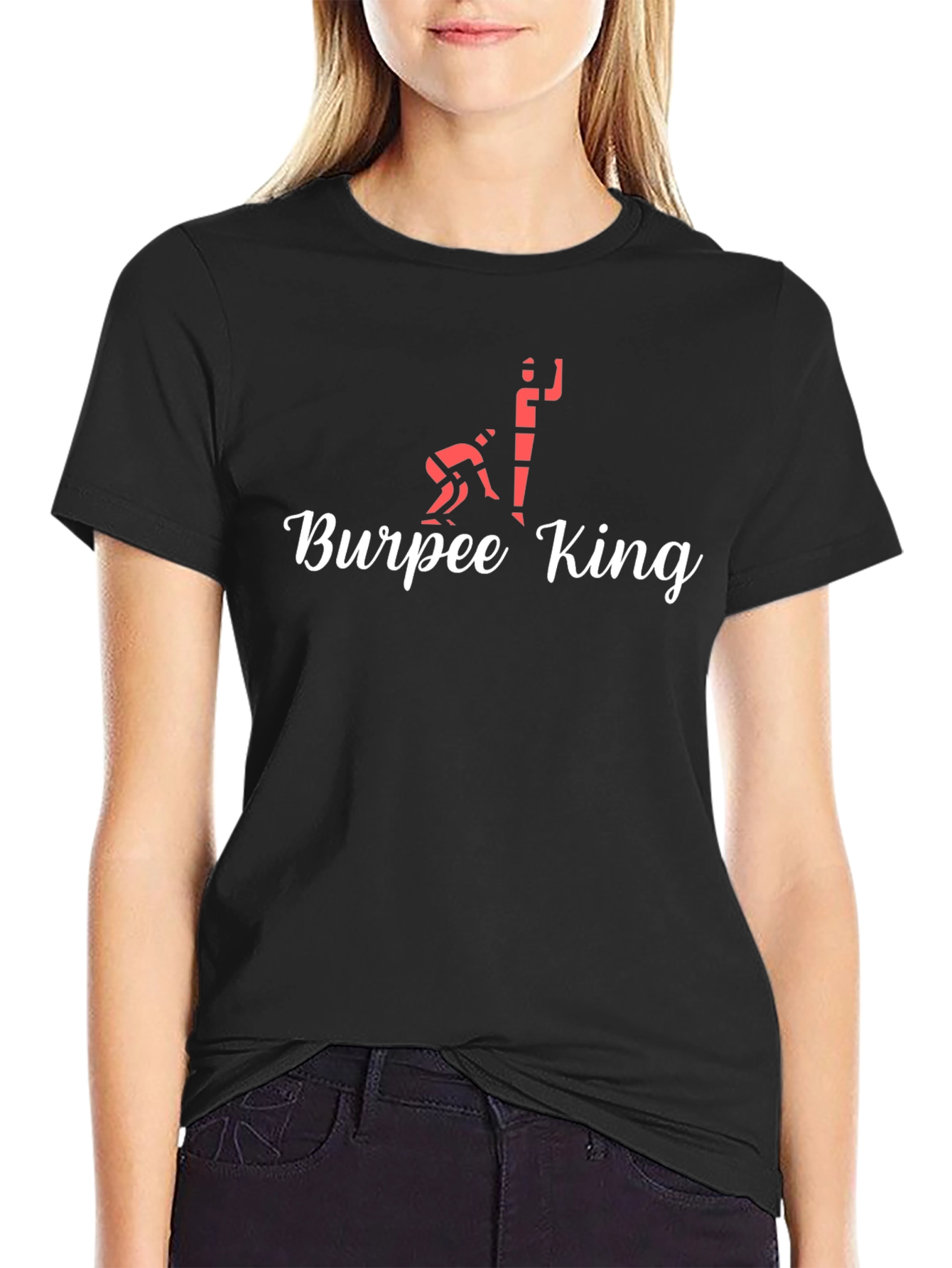 Burpee King Black T-Shirt - Fitness Workout Tee