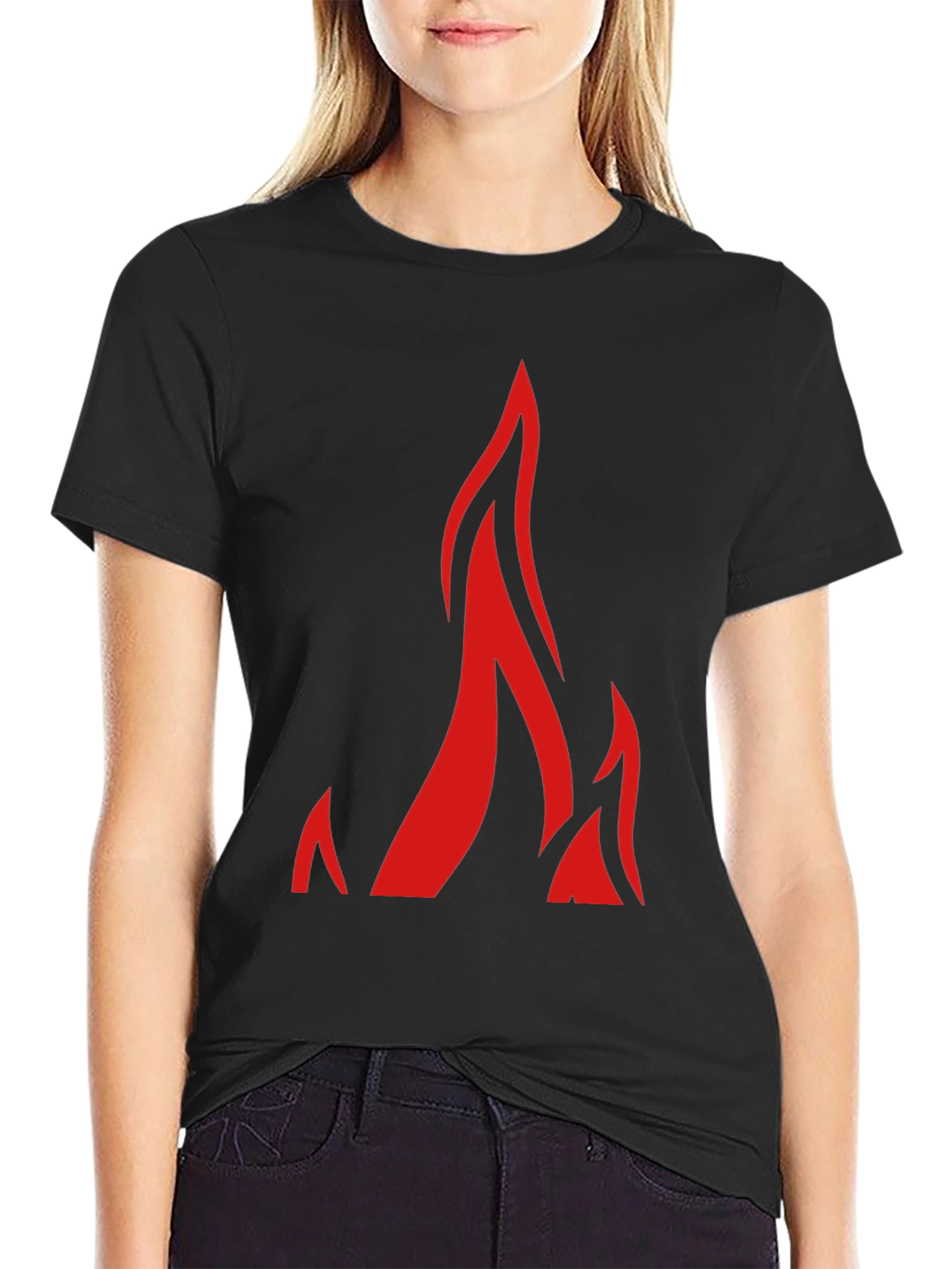 Flame Graphic Black T-Shirt for Men
