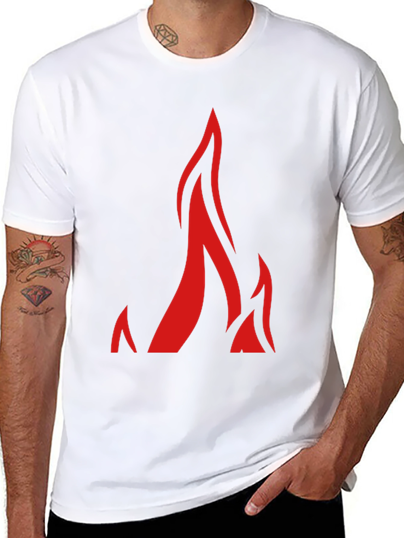 Flame Graphic Black T-Shirt for Men