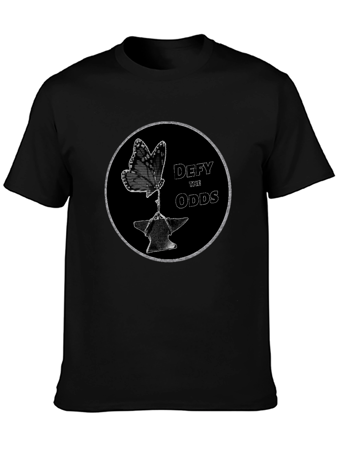 Defy the Odds Graphic T-Shirt - Butterfly on Anvil