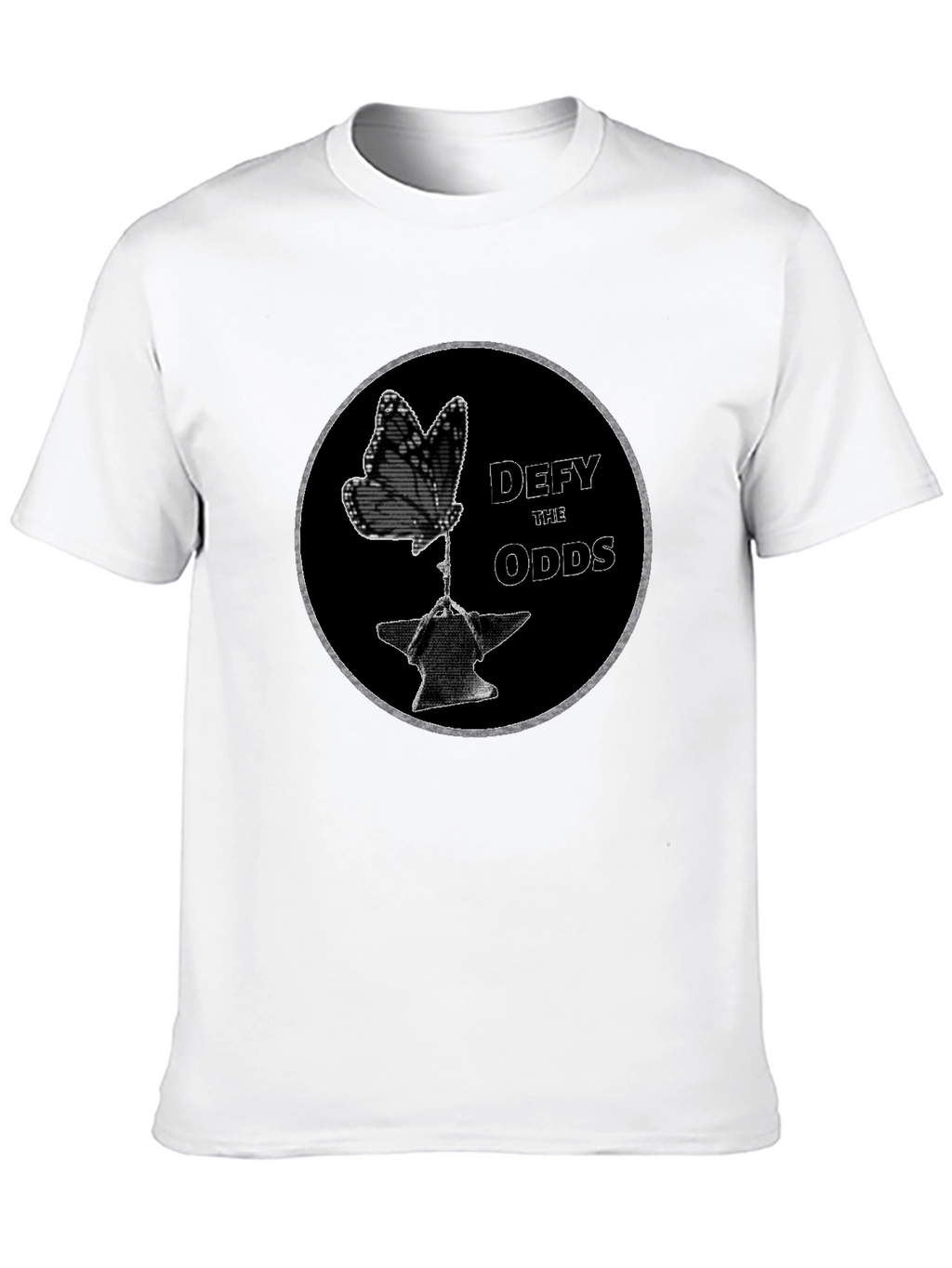 Defy the Odds Graphic T-Shirt - Butterfly on Anvil