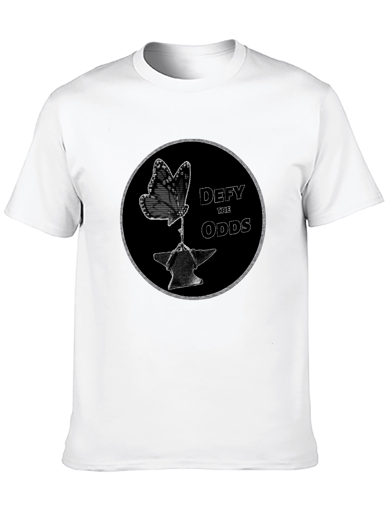 Defy the Odds Graphic T-Shirt - Butterfly on Anvil