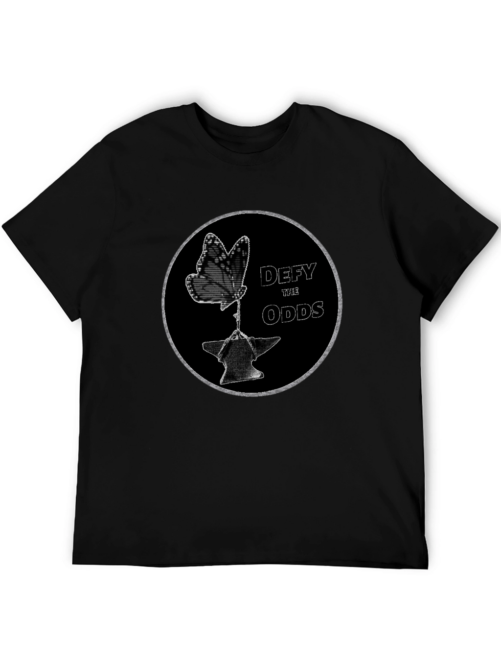 Defy the Odds Graphic T-Shirt - Butterfly on Anvil