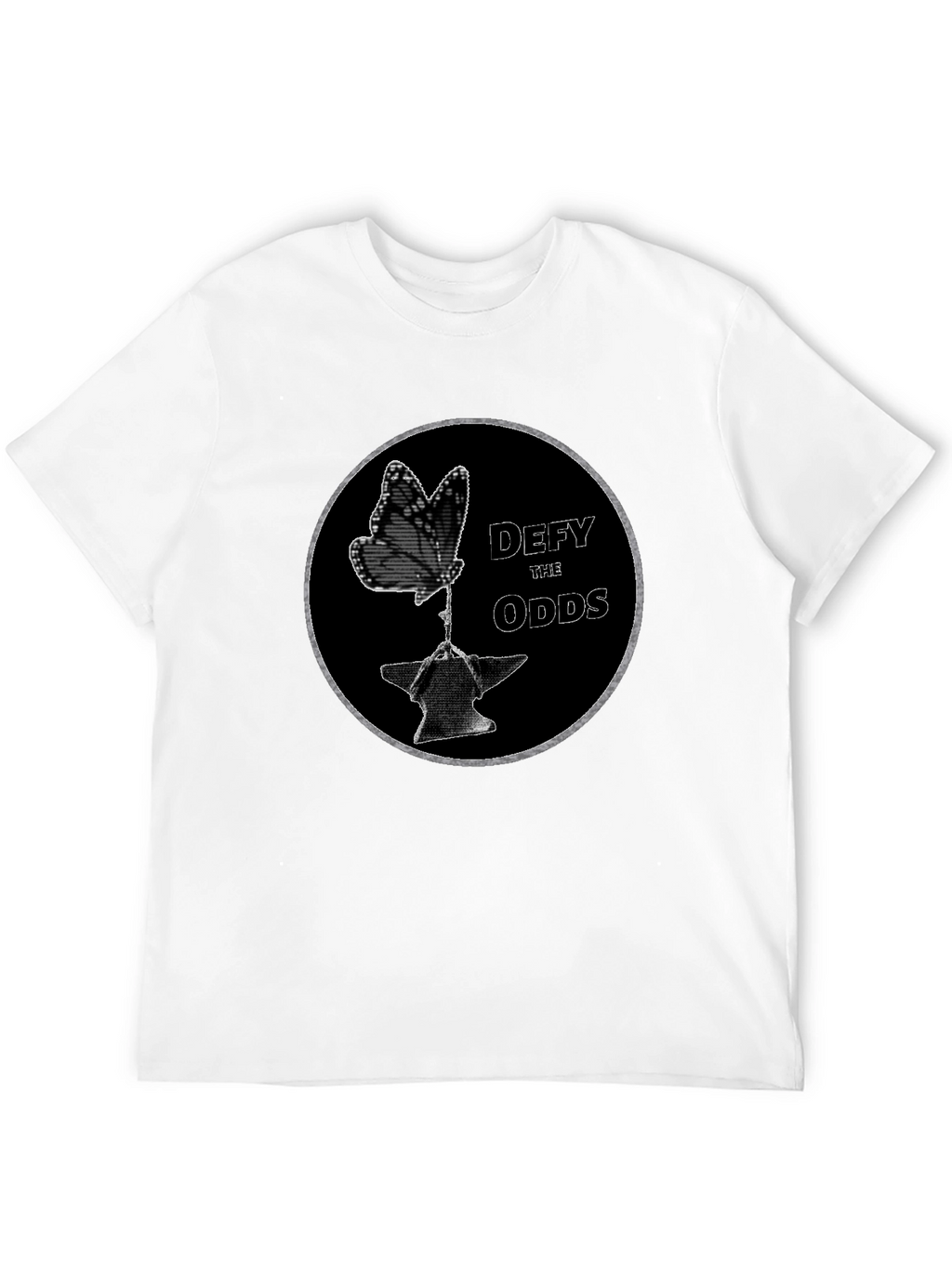 Defy the Odds Graphic T-Shirt - Butterfly on Anvil