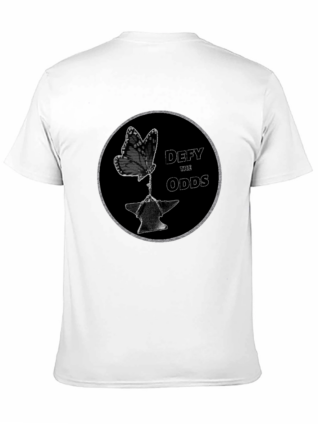 Defy the Odds Graphic T-Shirt - Butterfly on Anvil