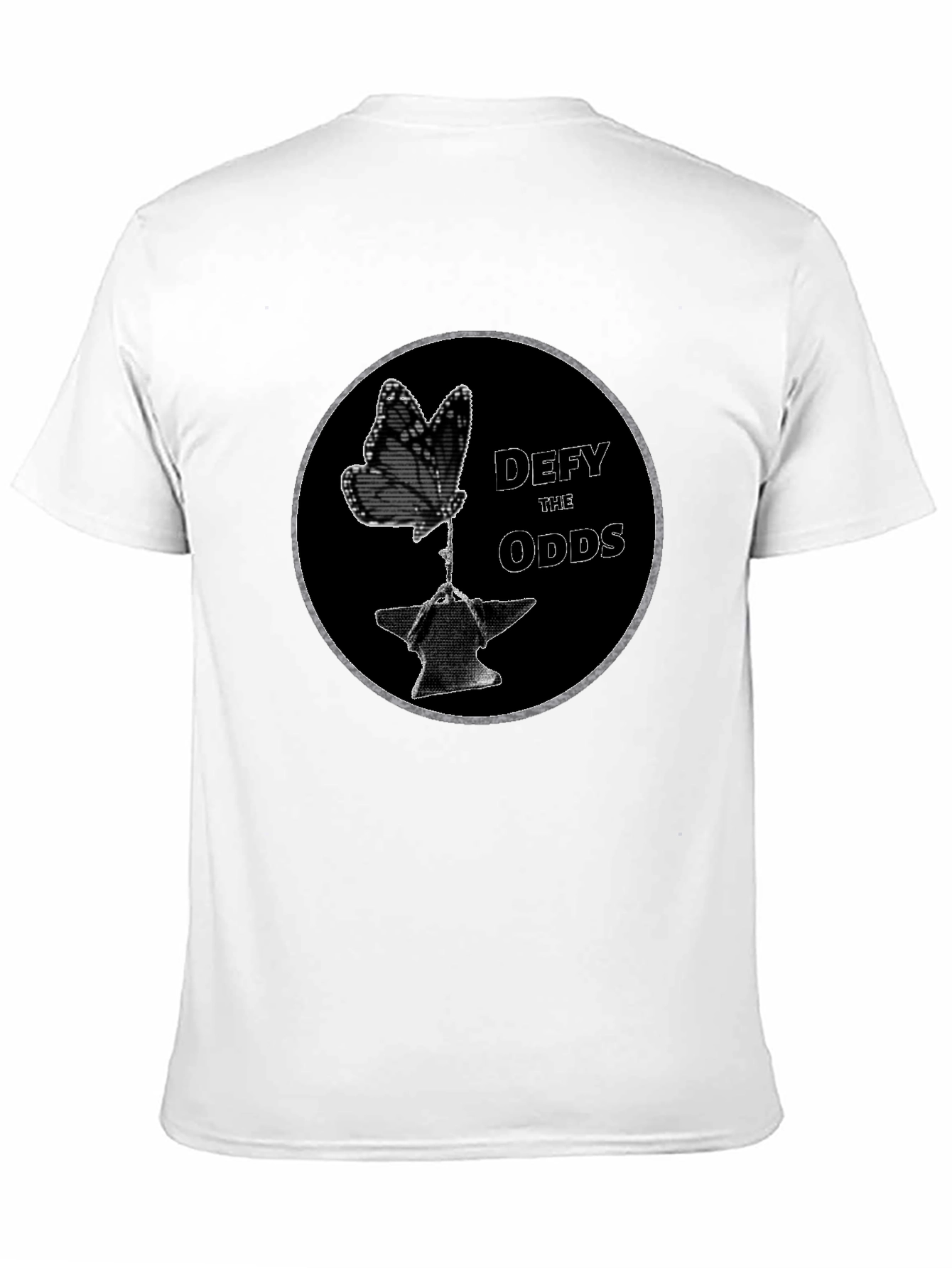 Defy the Odds Graphic T-Shirt - Butterfly on Anvil