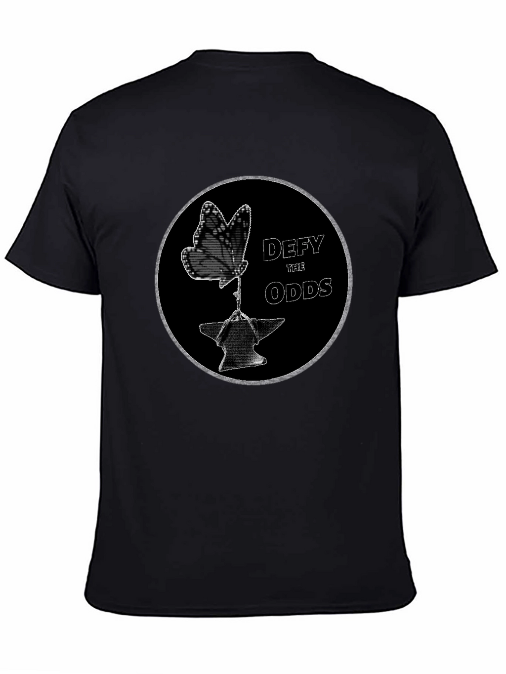 Defy the Odds Graphic T-Shirt - Butterfly on Anvil