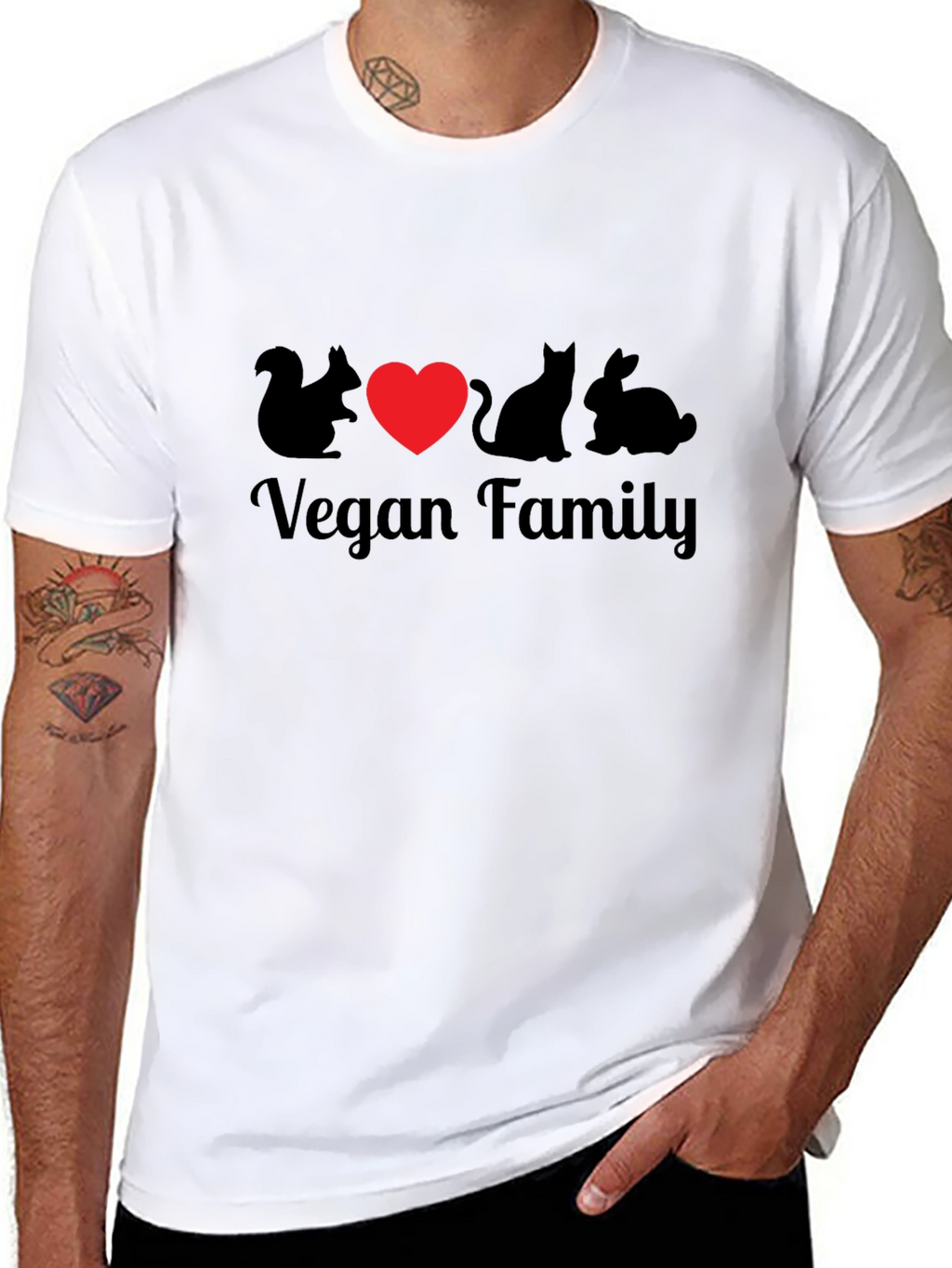 Vegan Family Graphic T-Shirt - Animal Lover Tee