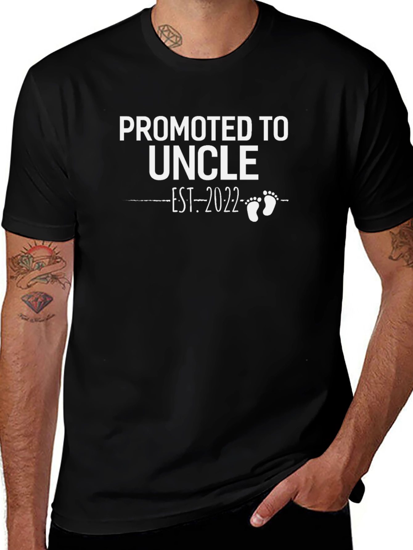 Promoted to Uncle Est. 2022 Black T-Shirt