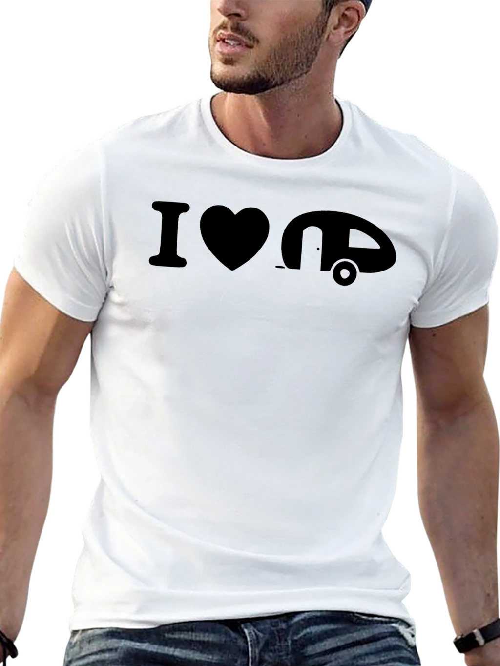 I Heart Camping T-Shirt - Black Graphic Tee