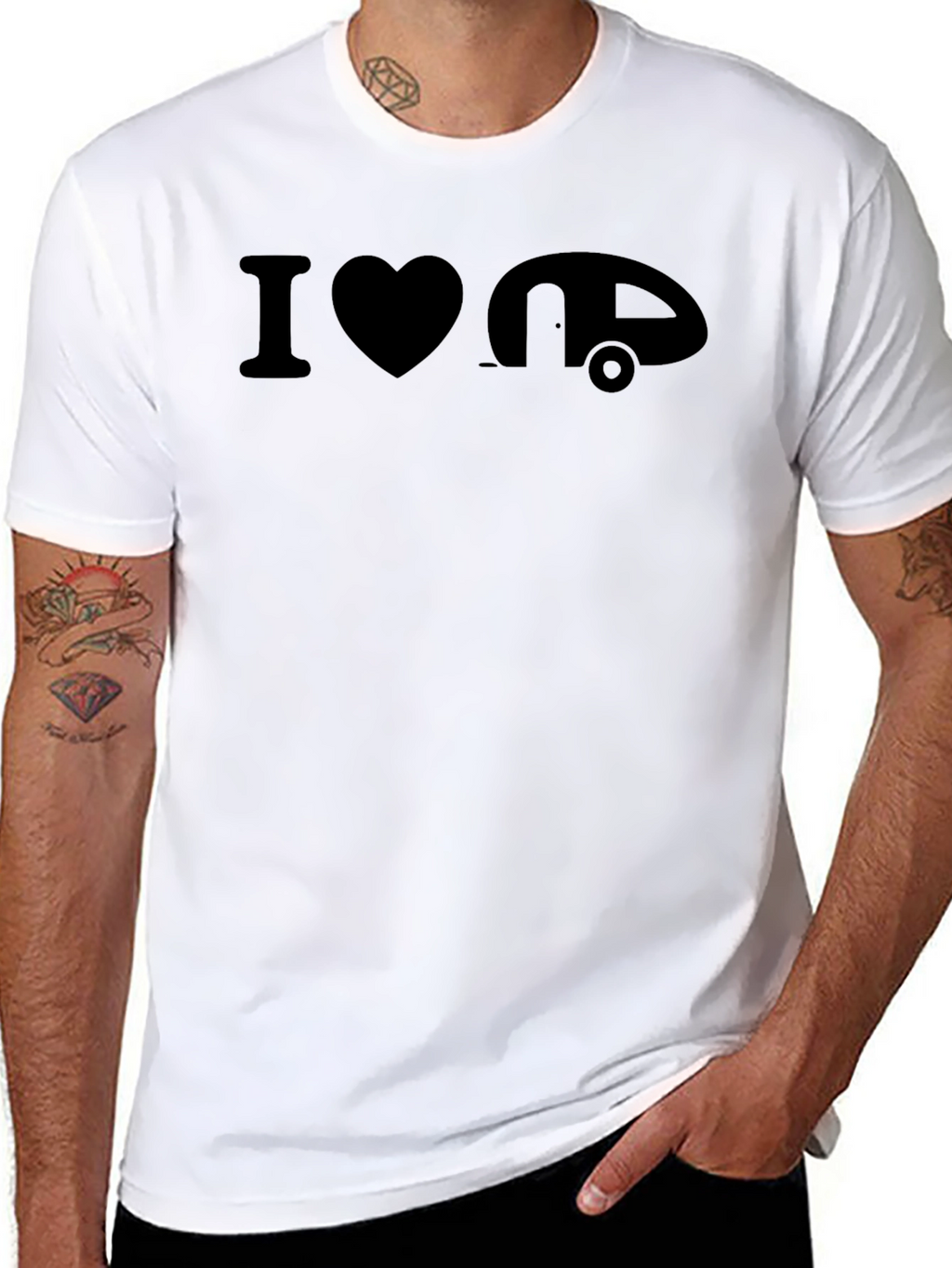 I Heart Camping T-Shirt - Black Graphic Tee