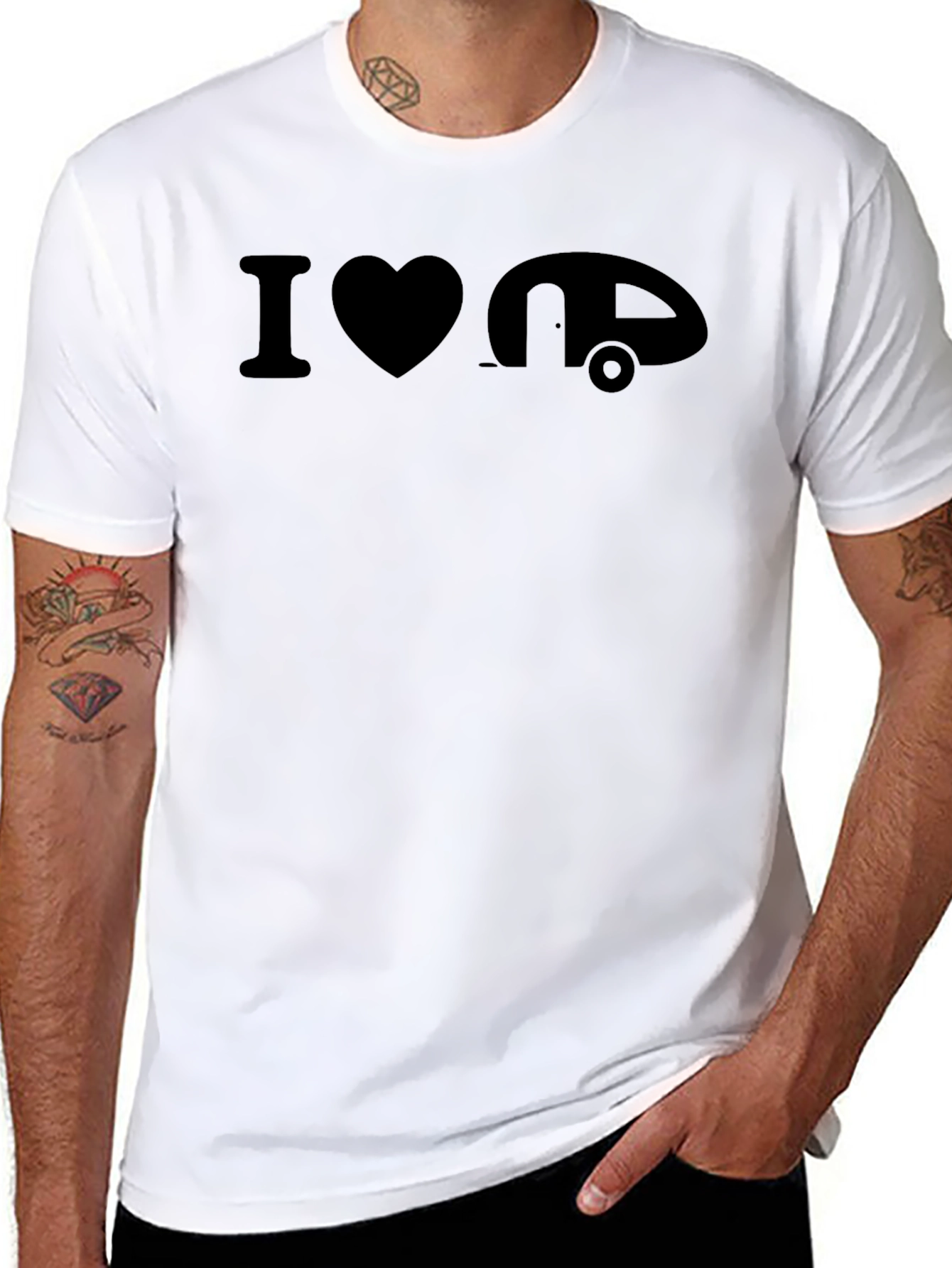 I Heart Camping T-Shirt - Black Graphic Tee