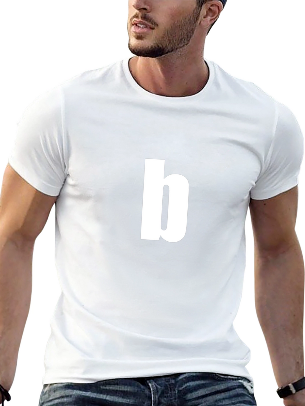 Lowercase b Graphic Tee - Black Cotton T-Shirt
