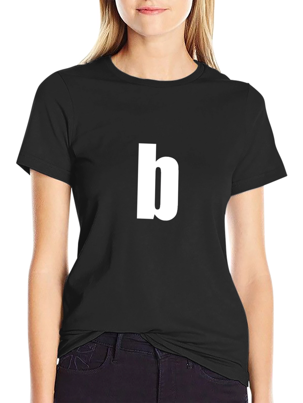 Lowercase b Graphic Tee - Black Cotton T-Shirt