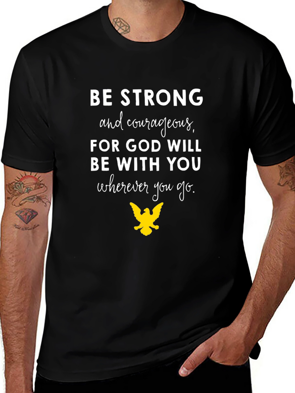 Inspirational Graphic Tee - Be Strong Courageous