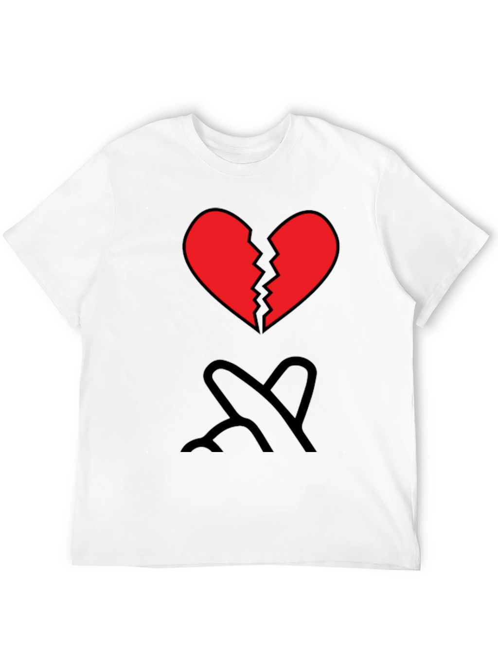 Broken Heart Graphic Tee - Mens Black T-Shirt