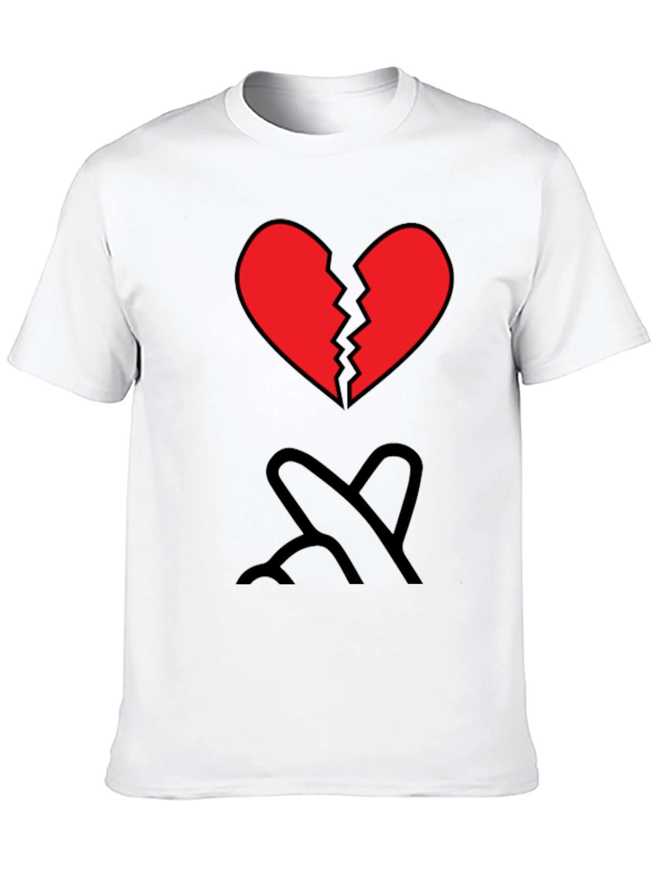 Broken Heart Graphic Tee - Mens Black T-Shirt