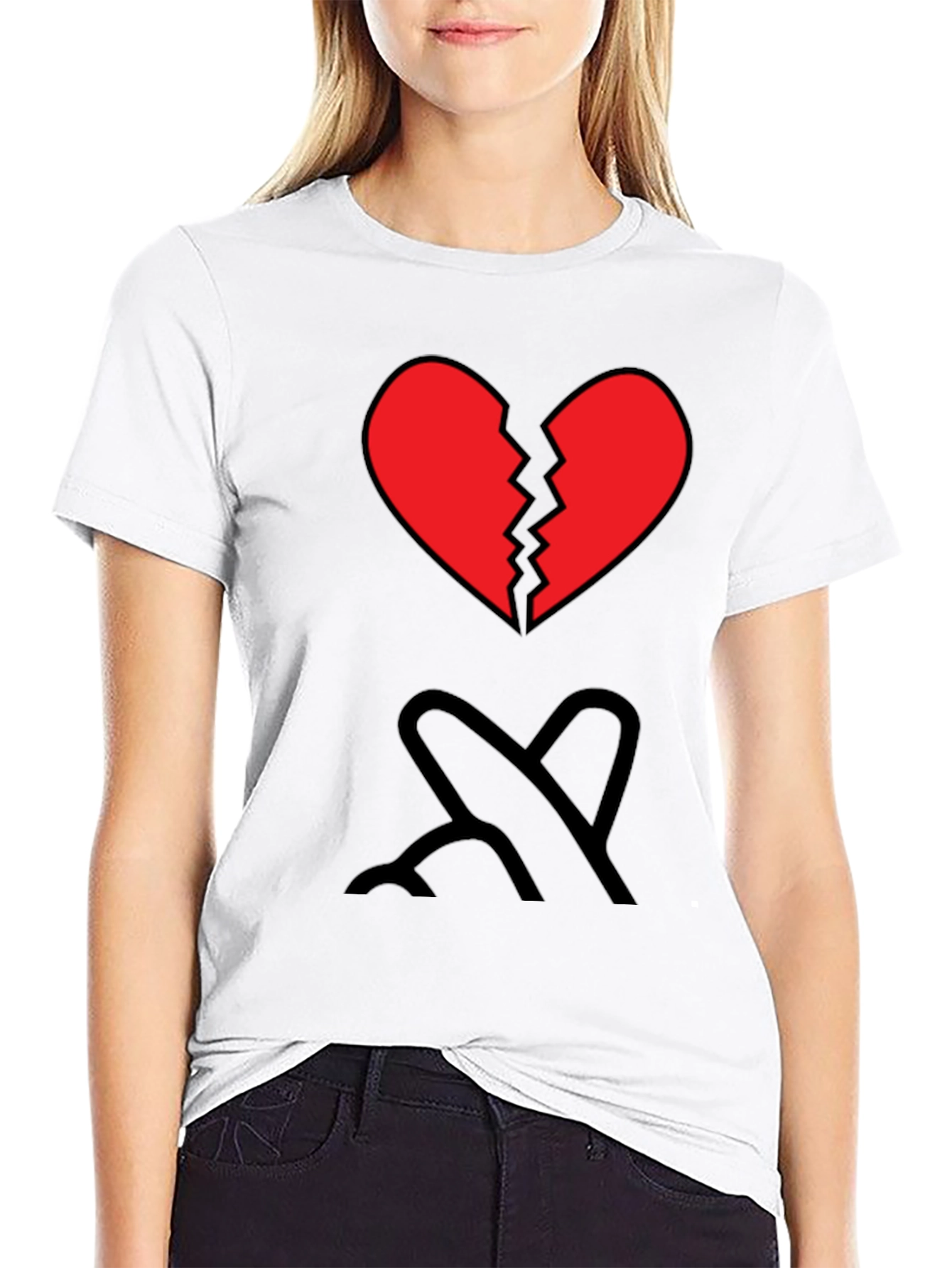 Broken Heart Graphic Tee - Mens Black T-Shirt