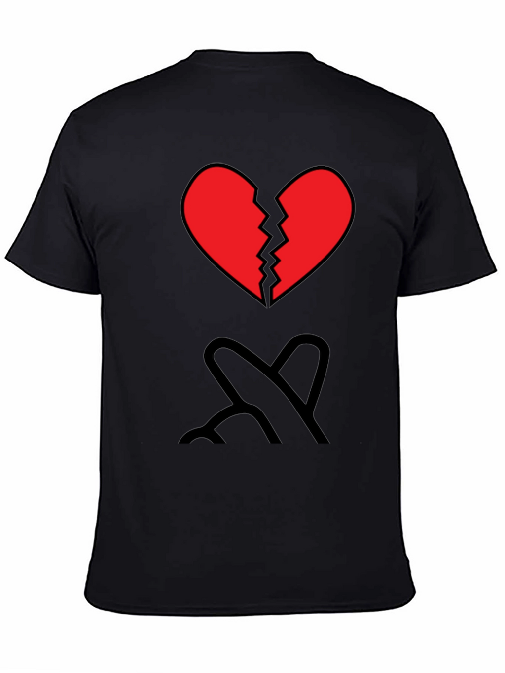 Broken Heart Graphic Tee - Mens Black T-Shirt