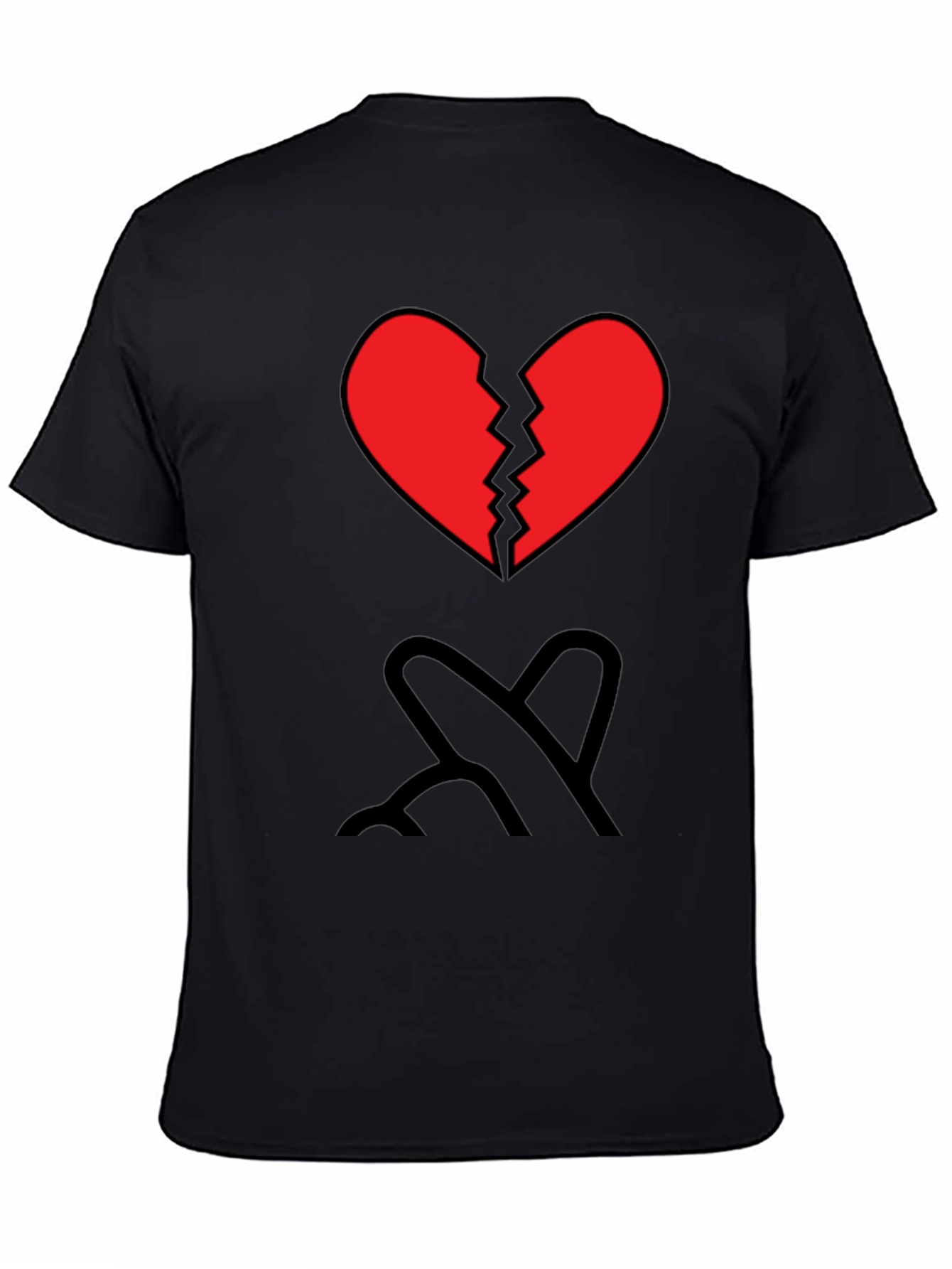Broken Heart Graphic Tee - Mens Black T-Shirt