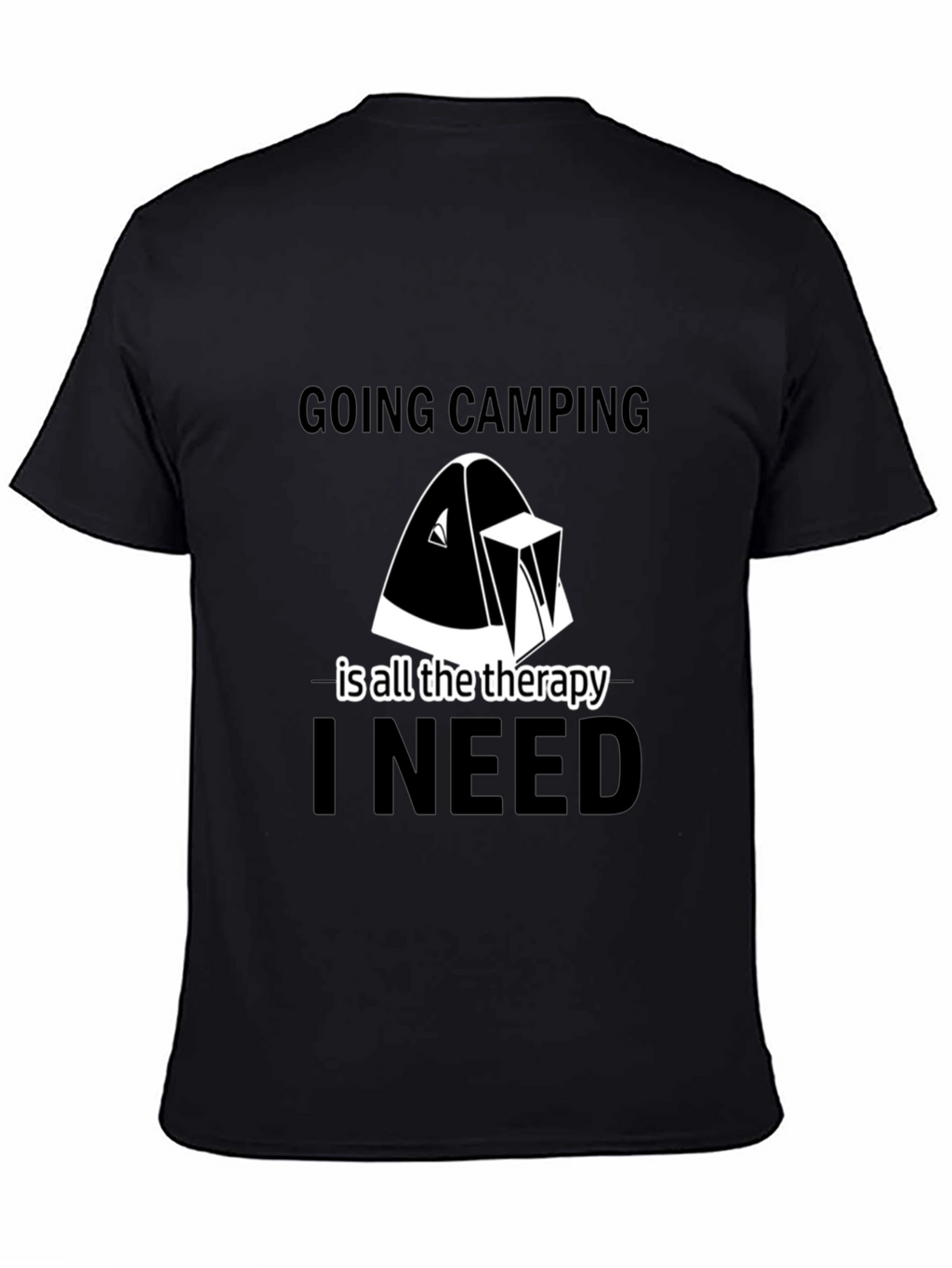 Camping Therapy Tee - Black Graphic T-Shirt
