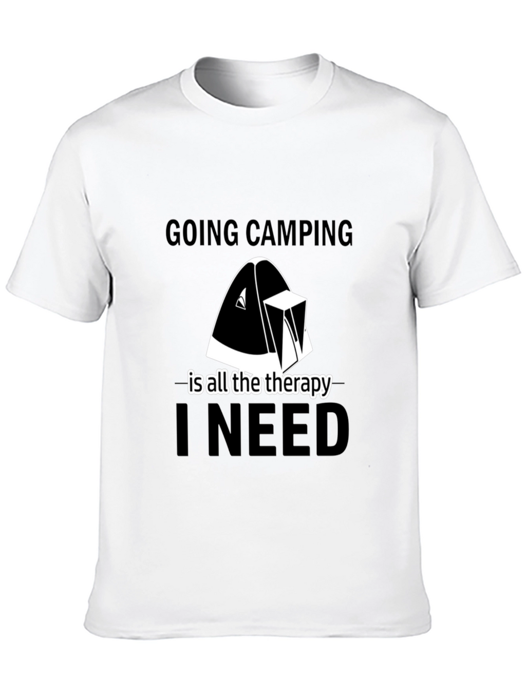 Camping Therapy Tee - Black Graphic T-Shirt