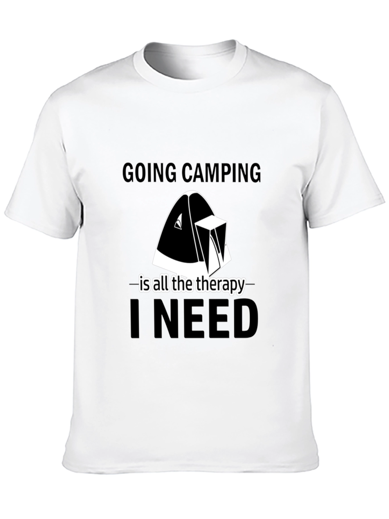 Camping Therapy Tee - Black Graphic T-Shirt