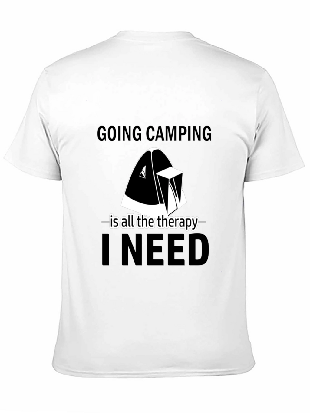 Camping Therapy Tee - Black Graphic T-Shirt