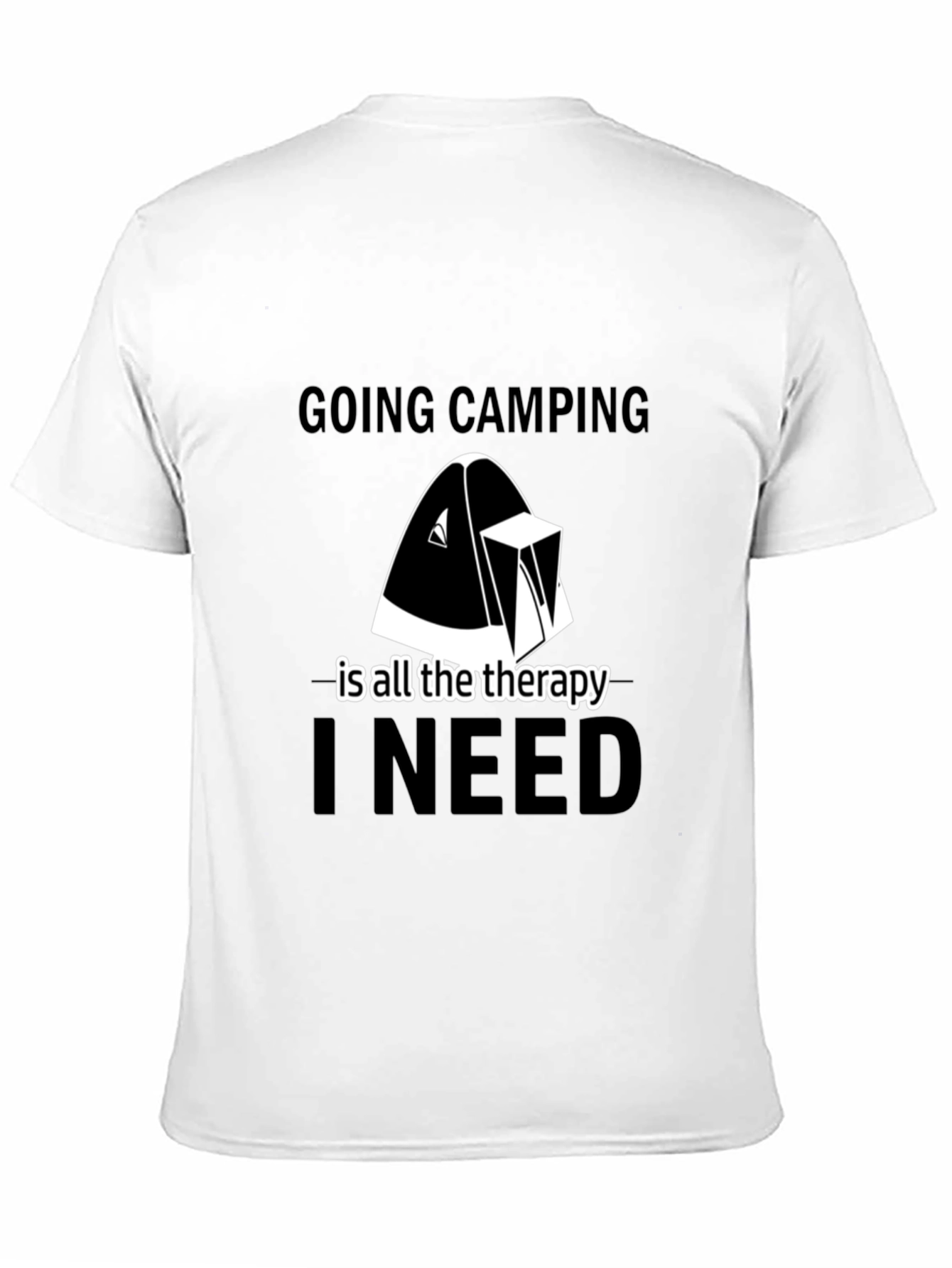 Camping Therapy Tee - Black Graphic T-Shirt