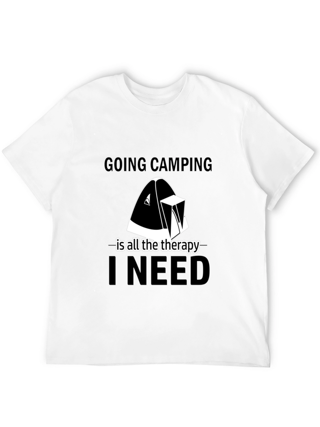 Camping Therapy Tee - Black Graphic T-Shirt
