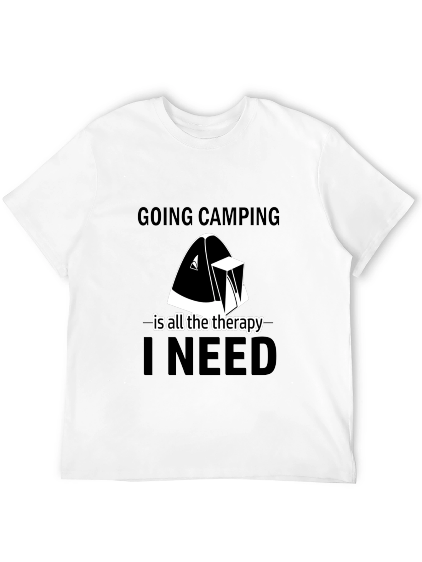 Camping Therapy Tee - Black Graphic T-Shirt