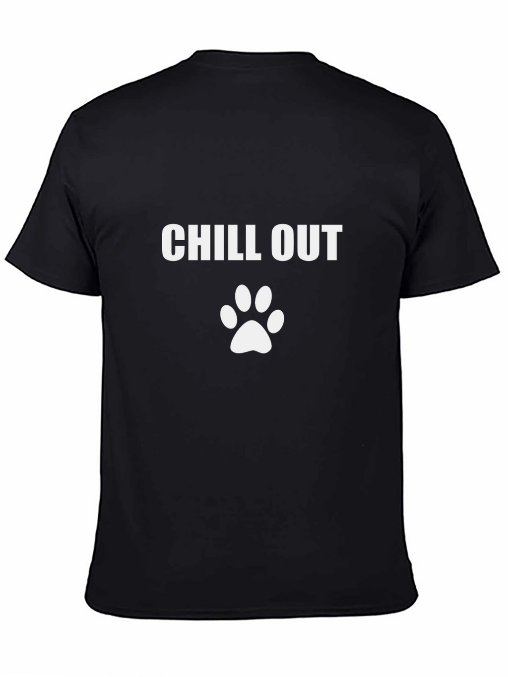 Chill Out Dog Paw Print Black T-Shirt