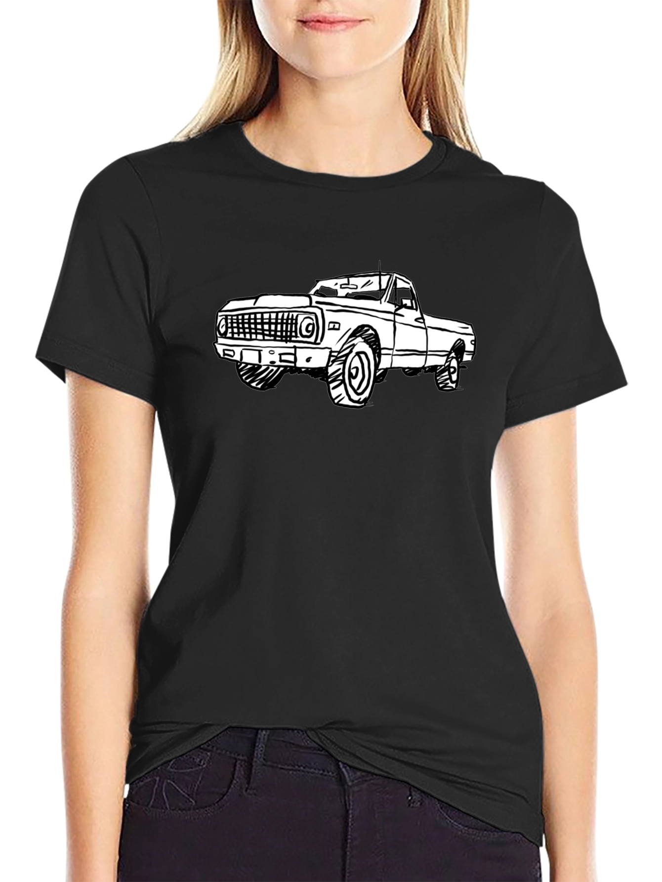 Vintage Truck Graphic Tee - Classic Black Shirt