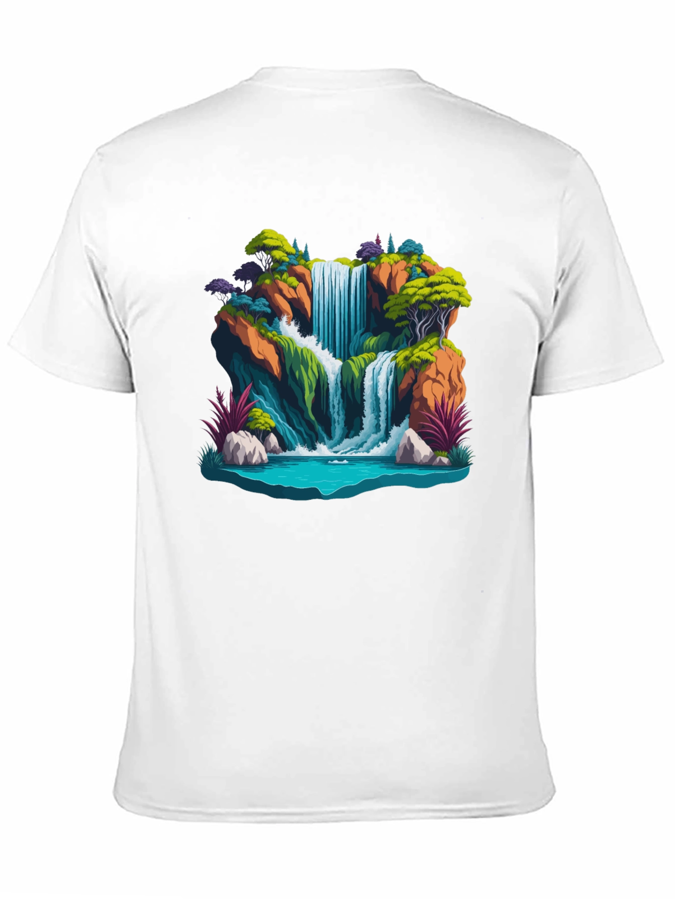 Waterfall Graphic Tee - Nature Scene Shirt