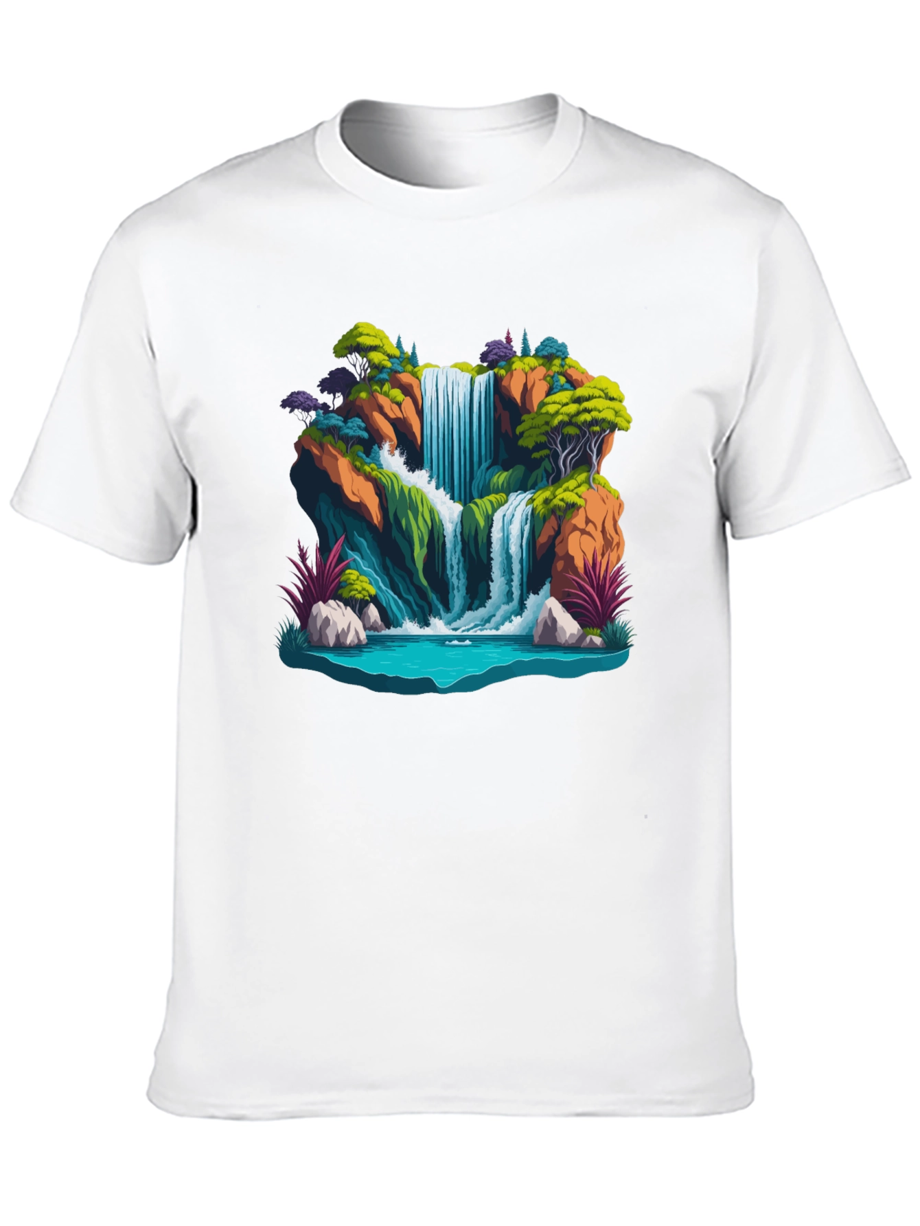 Waterfall Graphic Tee - Nature Scene Shirt