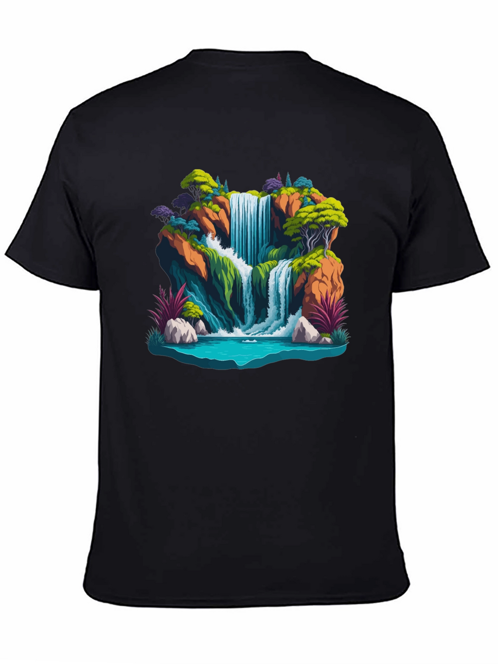 Waterfall Graphic Tee - Nature Scene Shirt