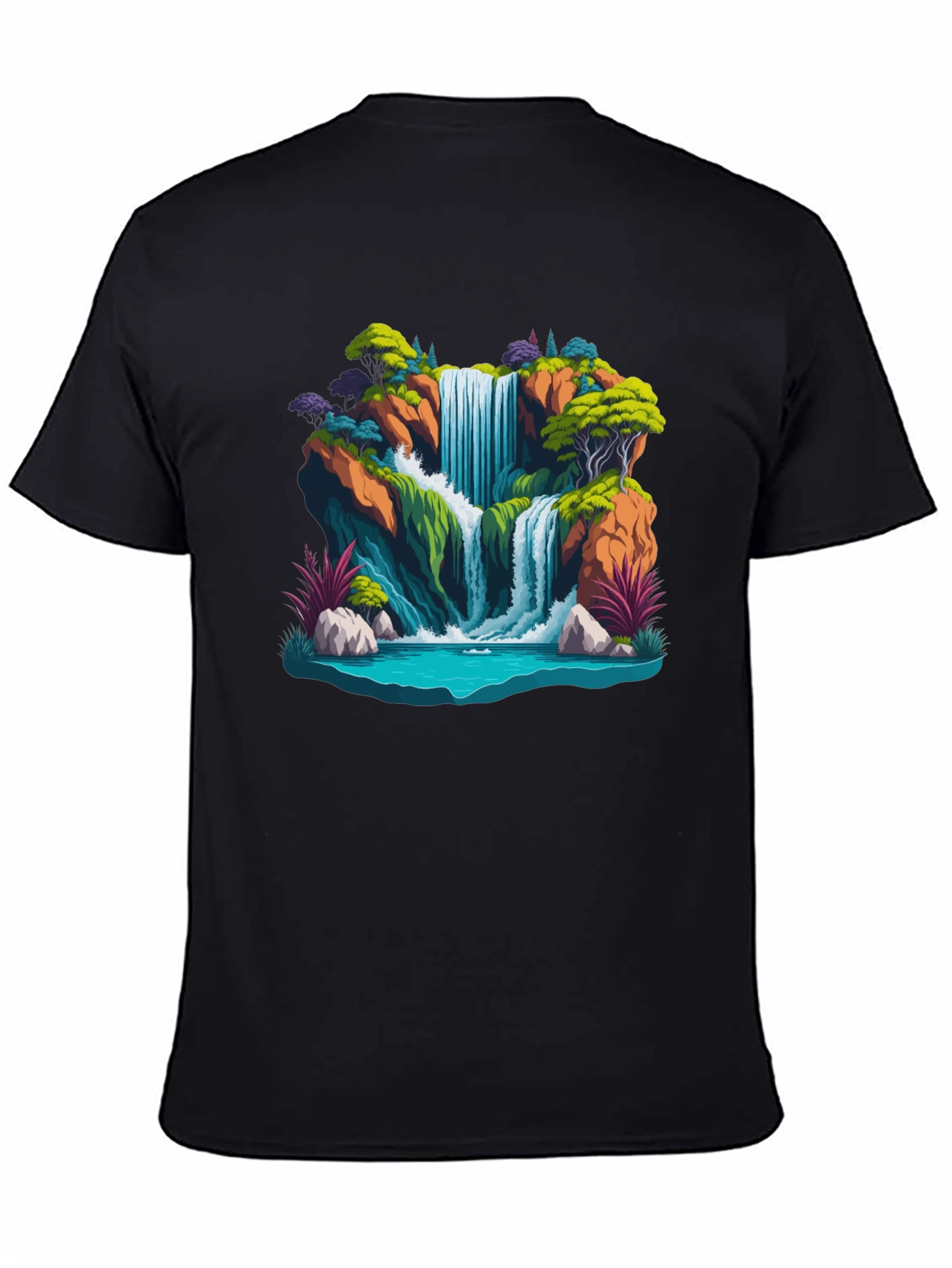 Waterfall Graphic Tee - Nature Scene Shirt