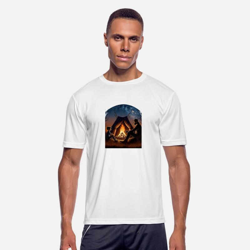 Night Camping Bonfire Bonding Father and Son