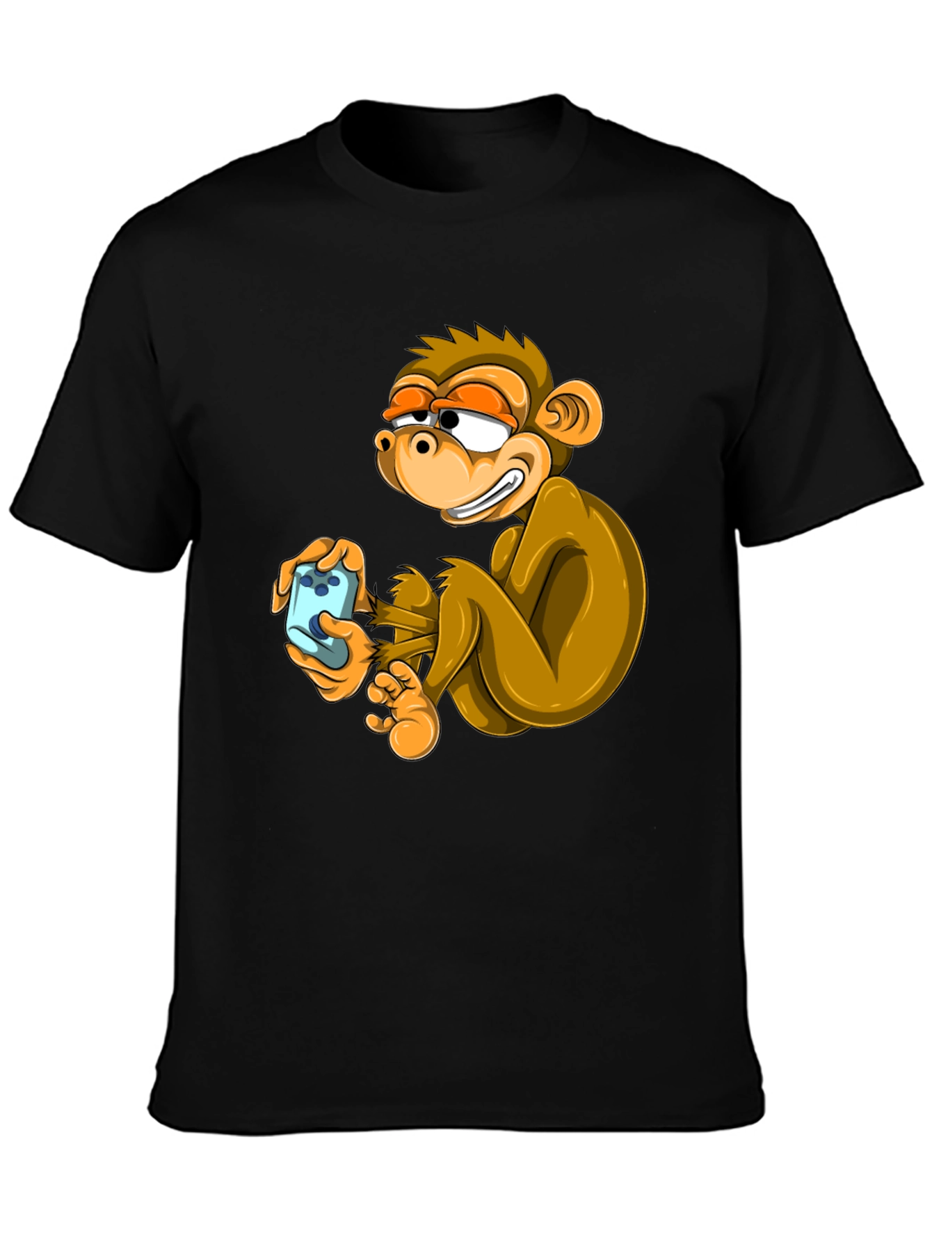 Funny Monkey Graphic Tee - Black Cotton T-Shirt