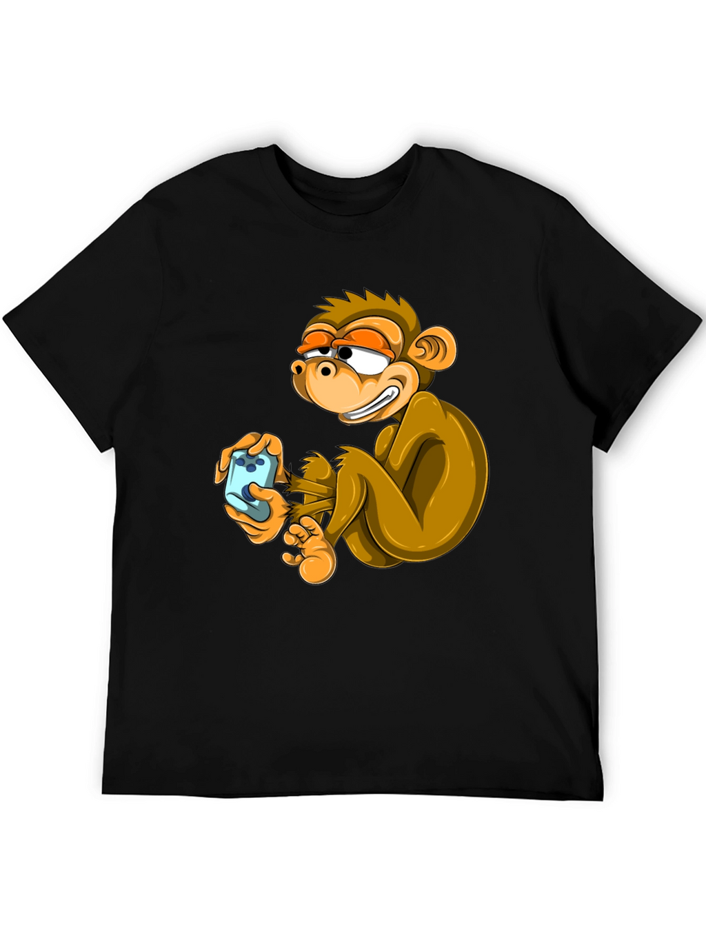 Funny Monkey Graphic Tee - Black Cotton T-Shirt