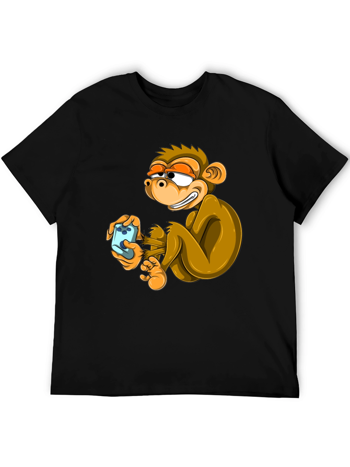 Funny Monkey Graphic Tee - Black Cotton T-Shirt
