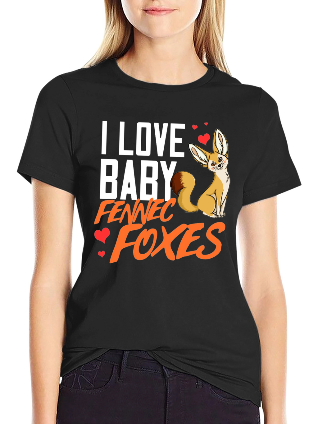 I Love Baby Fennec Foxes T-Shirt Animal Lover Tee