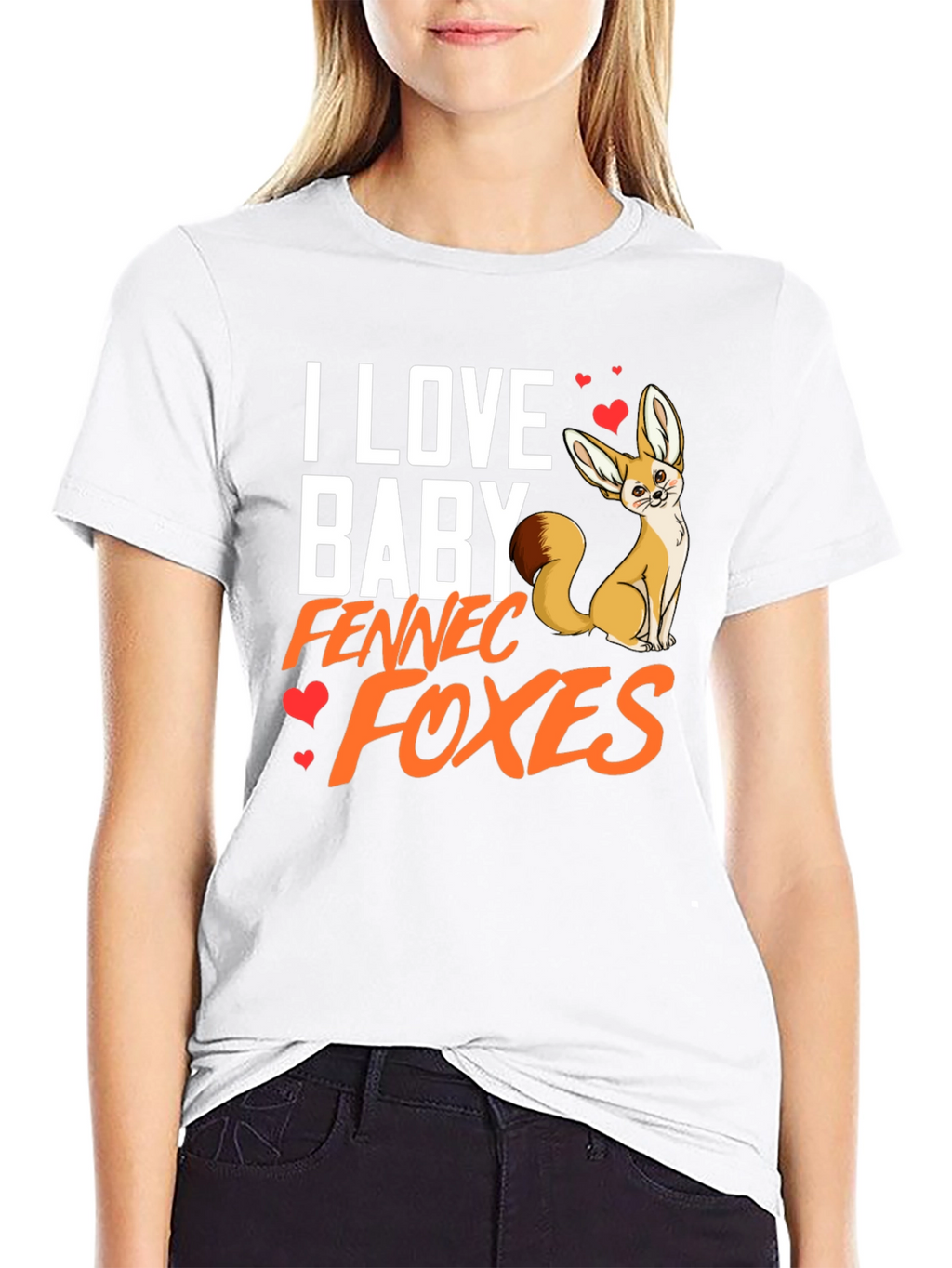I Love Baby Fennec Foxes T-Shirt Animal Lover Tee