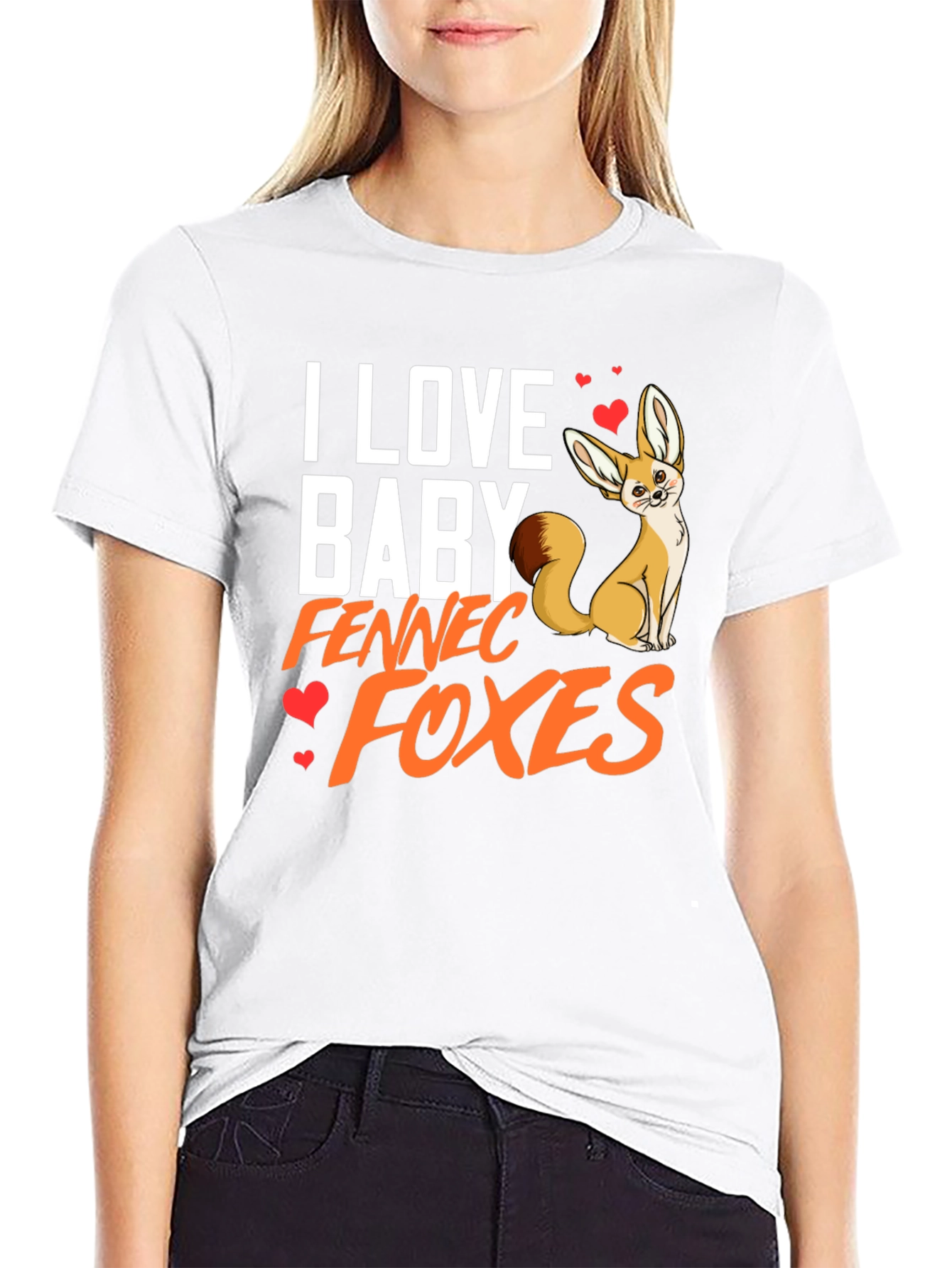 I Love Baby Fennec Foxes T-Shirt Animal Lover Tee
