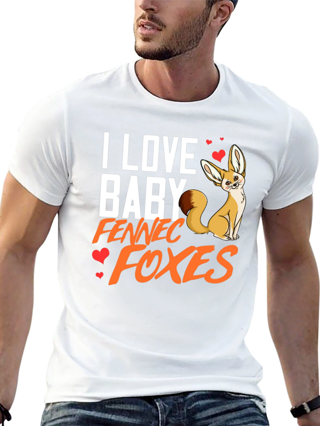 I Love Baby Fennec Foxes T-Shirt Animal Lover Tee