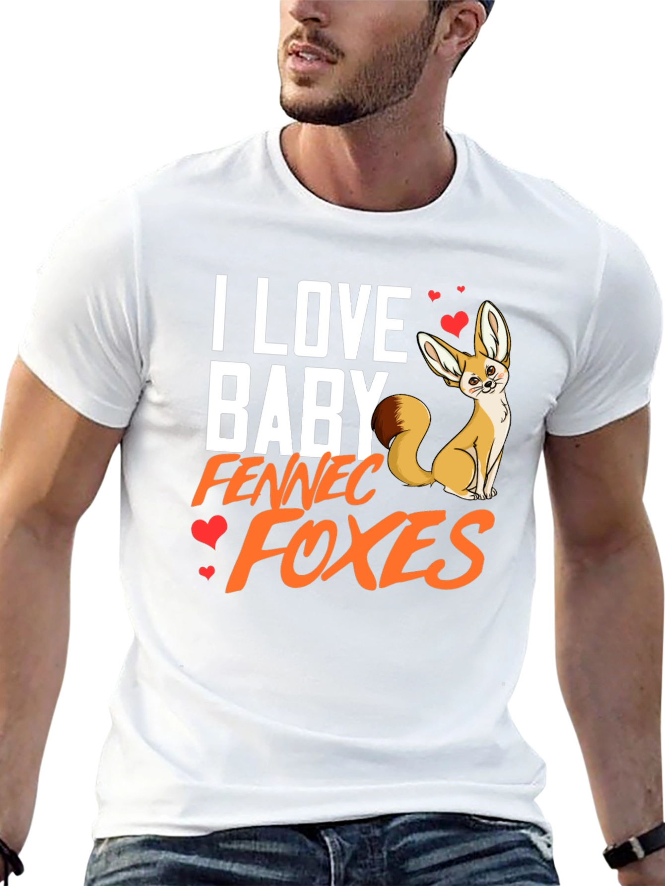 I Love Baby Fennec Foxes T-Shirt Animal Lover Tee