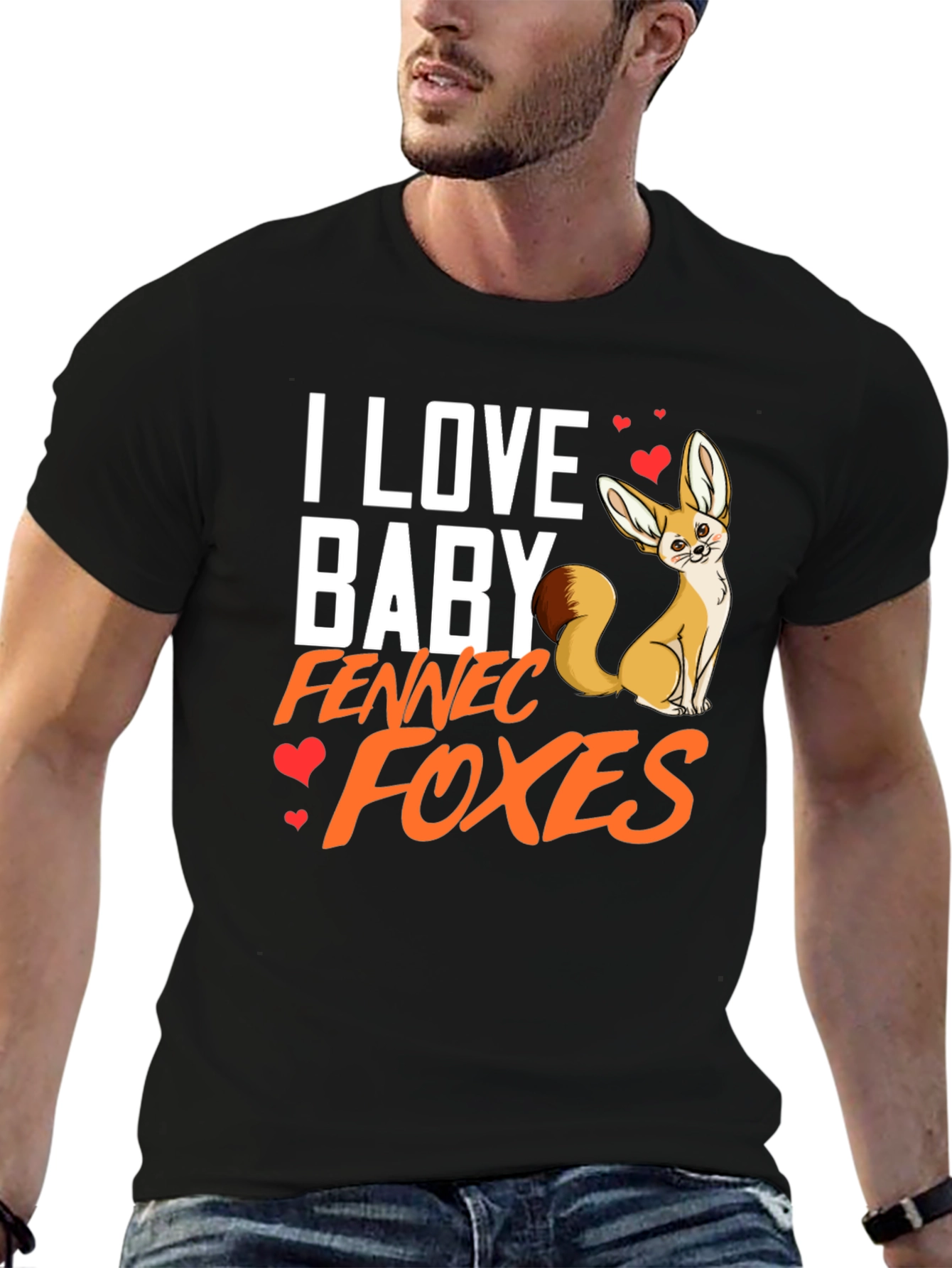 I Love Baby Fennec Foxes T-Shirt Animal Lover Tee