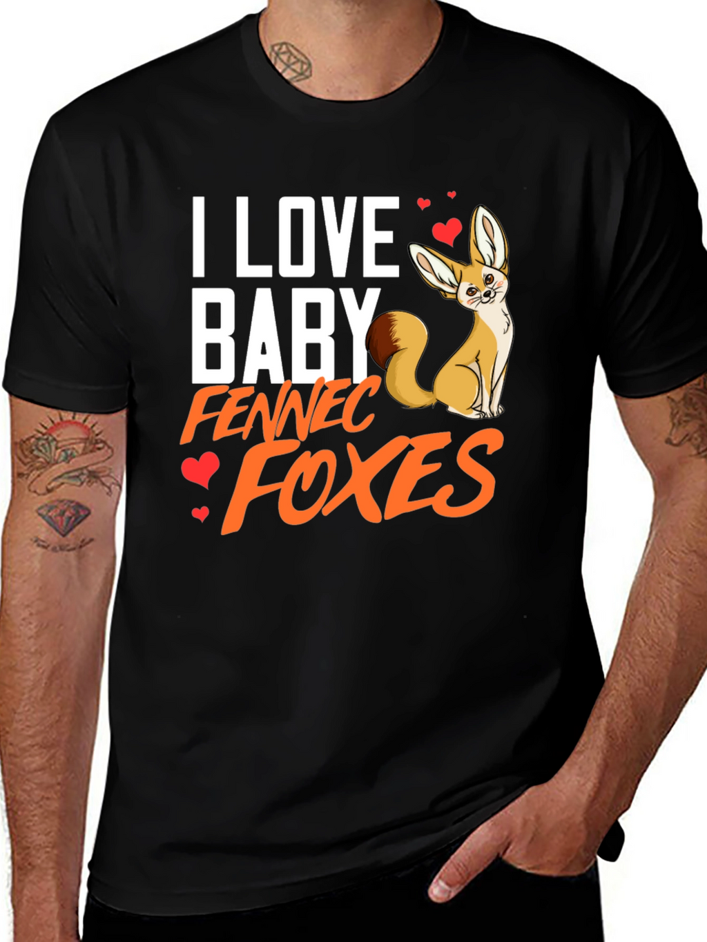 I Love Baby Fennec Foxes T-Shirt Animal Lover Tee
