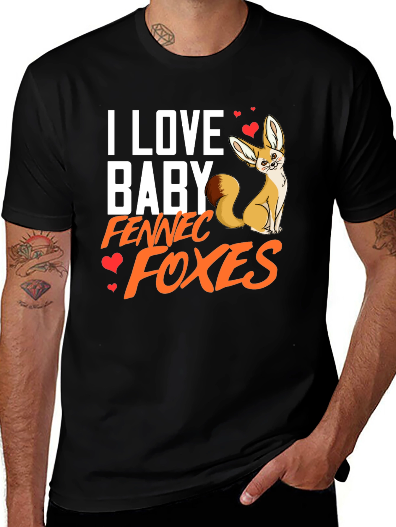I Love Baby Fennec Foxes T-Shirt Animal Lover Tee