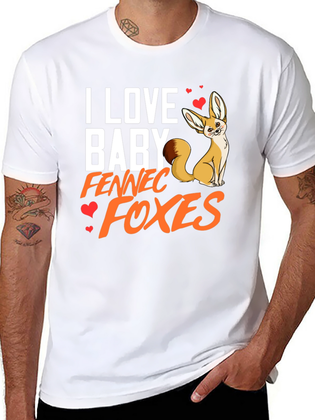 I Love Baby Fennec Foxes T-Shirt Animal Lover Tee